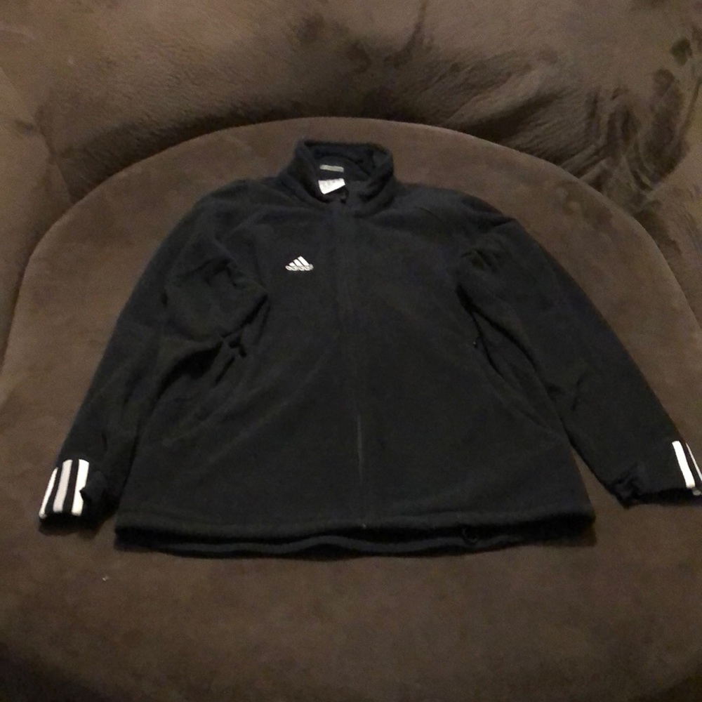 Adidas Men's Black Full-Zip Fleece Jacket
